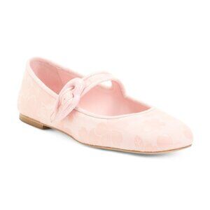 Larroudé Verona Ballet Flat in Pink Tulip Suede